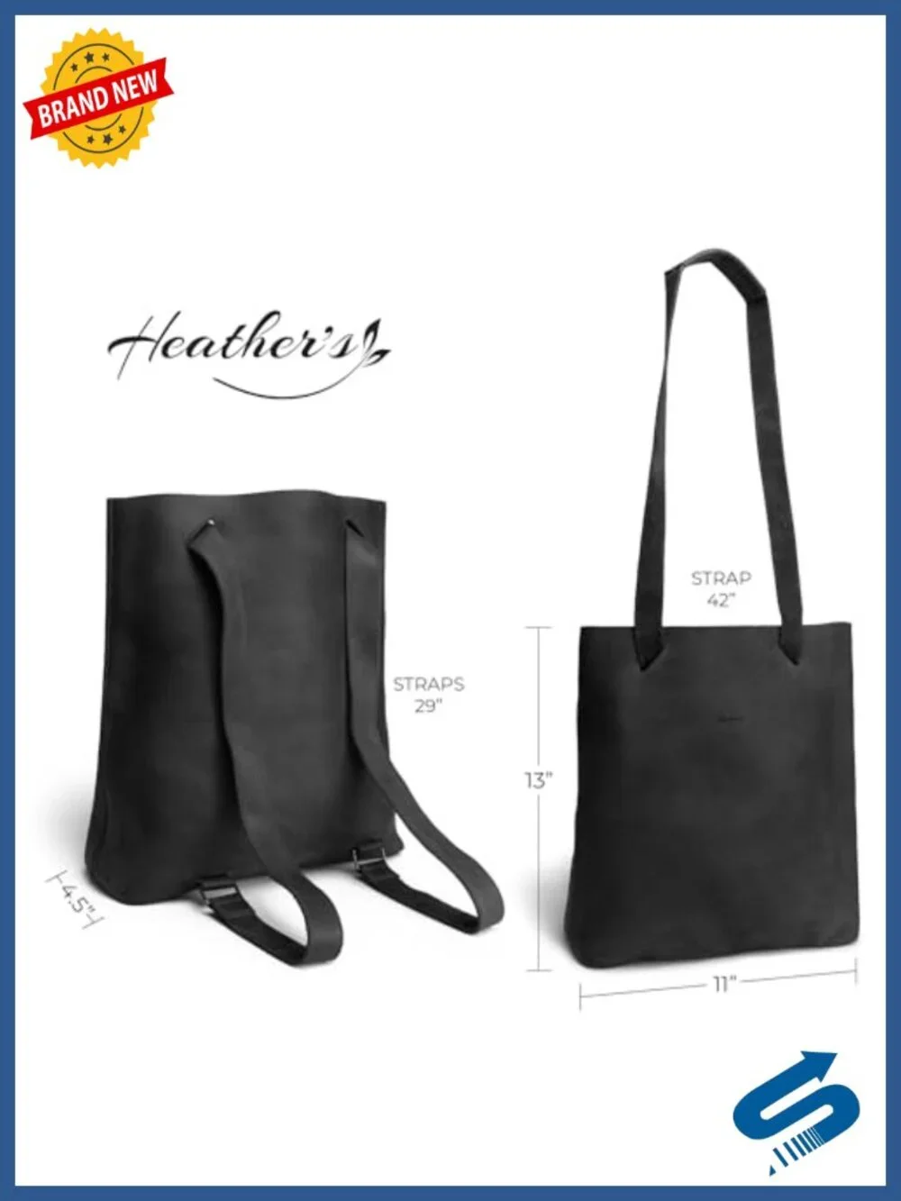 Convertible Backpack to Shoulder Bag, Full Grain Leather Crossbody, Spacious